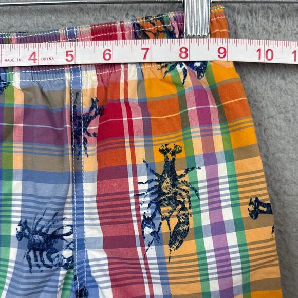 Polo By Ralph Lauren Infant Boys Plaid Shorts Lobster Print Size 18M Lined - Picture 4 of 6